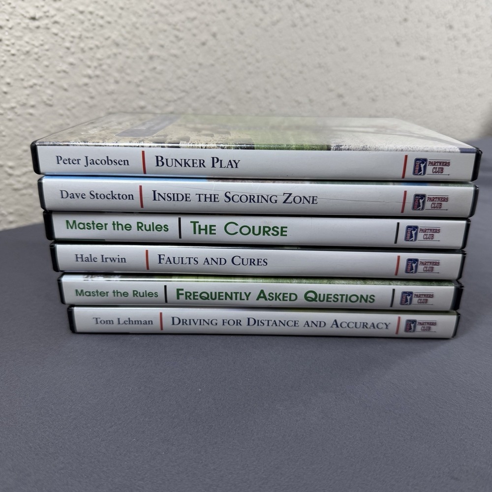 PGA TOUR Partners Club Golf Game Improvement Instruction 6‎ DVD Set Lot